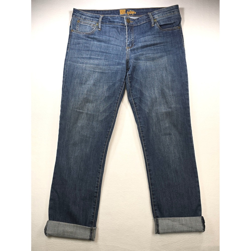 Kut‎ from the Kloth Catherine Boyfriend Jeans Medium Wash Blue Denim Womens 12